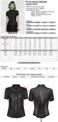WY-1894CDF Edgy Mesh Gothic Punk Shirts with Button Detail