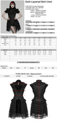 WY-1907MJF Gothic Vest Layered Lace Ruffled High-Neck Victorian Style Dress