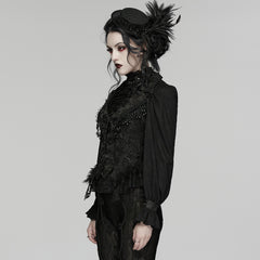 WY-1922MJF Gothic Vest Black Lace Brocade Corset Steampunk Victorian Style